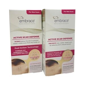 (2) Embrace Active Scar Defense - New Scars Silicone Sheets 2.4 Inch (Pink)